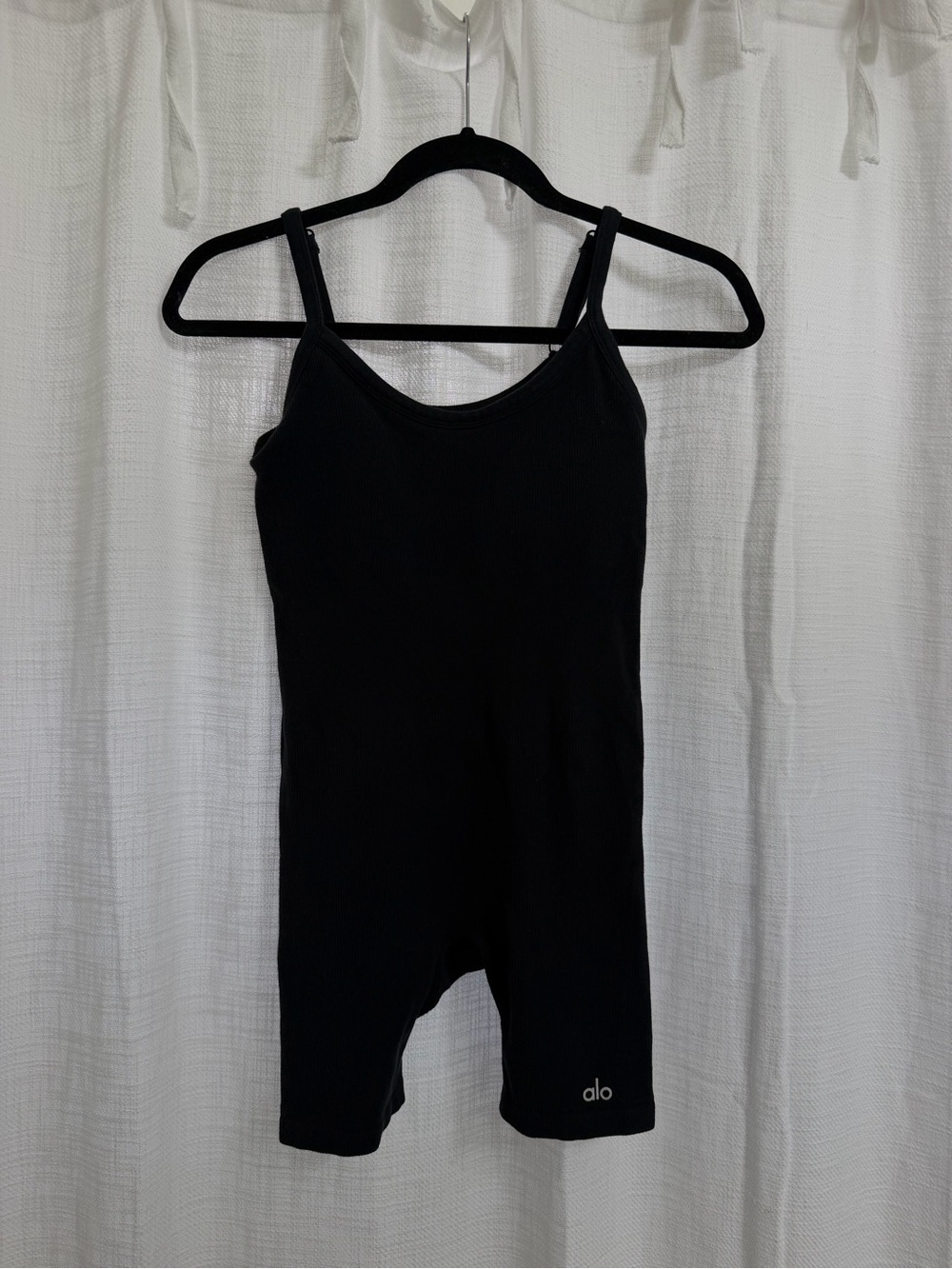 Alo Women’s Black Ribbed Tank Romper